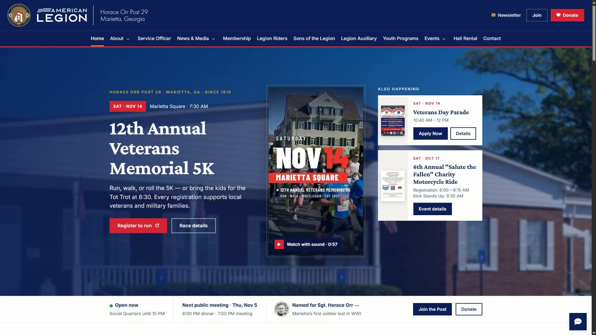 American Legion Horace Orr Post 29 website